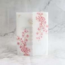 Wedding Invitation Card with Vellum Paper Cover Fresh Style Latest Invitation 